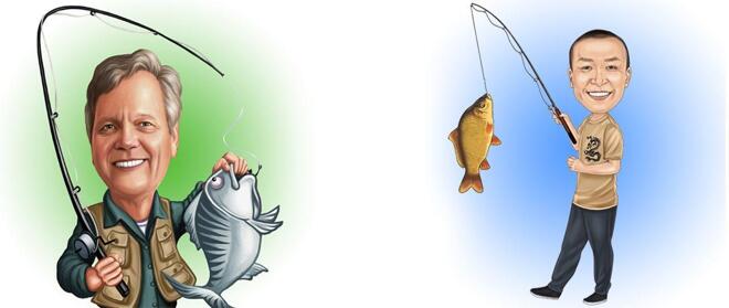 Caricatura de pescuit
