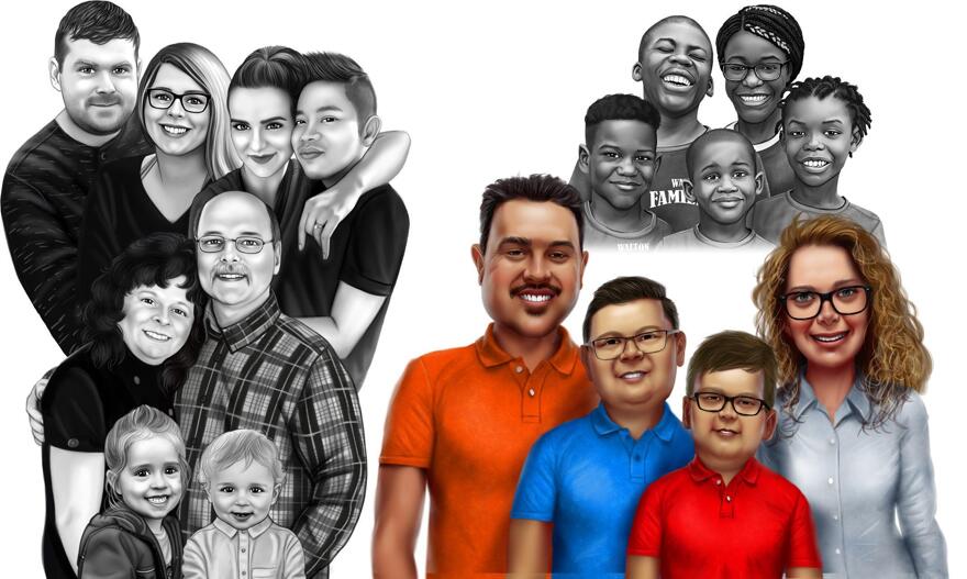 Portret de familie din desene animate